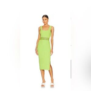 NWT Jonathan
SIMKHAI Loren Compact Crochet Rings Midi Dress